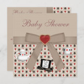 Alice in Wonderland Baby shower Tea Party nodigt u Kaart (Voorkant / Achterkant)