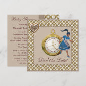 Alice in Wonderland Baby shower Tea Party nodigt u Kaart (Voorkant / Achterkant)