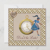 Alice in Wonderland Baby shower Tea Party nodigt u Kaart (Voorkant)