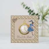Alice in Wonderland Baby shower Tea Party nodigt u Kaart (Staand voorkant)