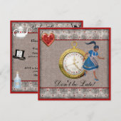 Alice in Wonderland Baby shower Tea Party nodigt u Kaart (Voorkant / Achterkant)