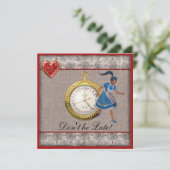 Alice in Wonderland Baby shower Tea Party nodigt u Kaart (Staand voorkant)