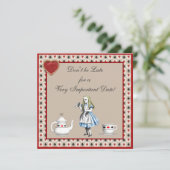 Alice in Wonderland Baby shower Tea Party nodigt u Kaart (Staand voorkant)