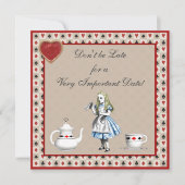 Alice in Wonderland Baby shower Tea Party nodigt u Kaart (Voorkant)