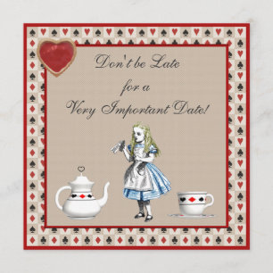 Alice in Wonderland Baby shower Tea Party nodigt u Kaart