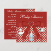 Alice in Wonderland Baby shower Tea Party Red Kaart (Voorkant / Achterkant)