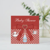 Alice in Wonderland Baby shower Tea Party Red Kaart (Staand voorkant)