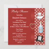 Alice in Wonderland Baby shower Tea Party Red Kaart (Achterkant)