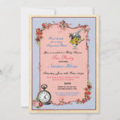 Alice in Wonderland Baby shower Teapot Invitation Kaart (Voorkant)