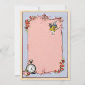 Alice in Wonderland Baby shower Teapot Invitation Kaart (Achterkant)