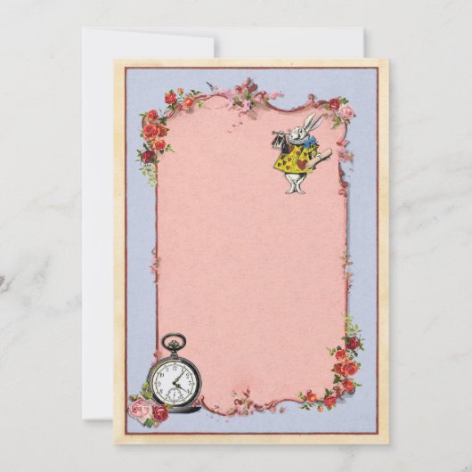 Alice in Wonderland Baby shower Teapot Invitation Kaart (Achterkant)