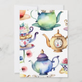 Alice in wonderland baby shower theefeest kaart (Achterkant)