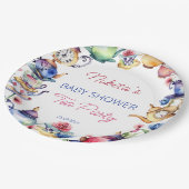 Alice in wonderland baby shower theefeest tafeloor papieren bordje (Gekanteld)