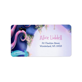 Alice in Wonderland, baby shower theepartij Etiket