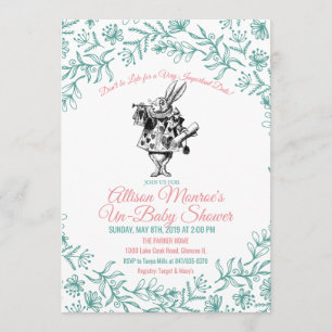 Alice in Wonderland baby shower uitnodiging