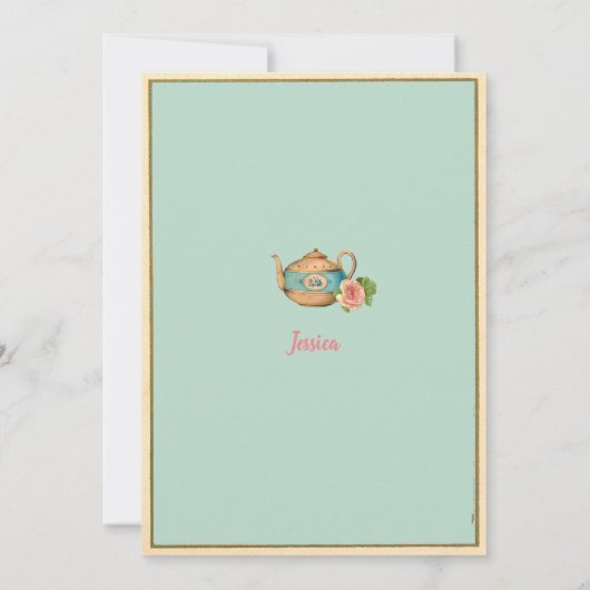 Alice in Wonderland baby shower uitnodiging blauwg (Achterkant)