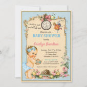 Alice in Wonderland Baby shower Uitnodiging blond (Voorkant)