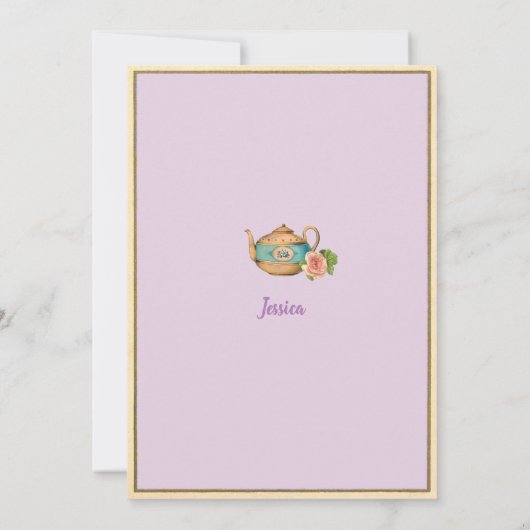 Alice in Wonderland baby shower uitnodiging roze (Achterkant)