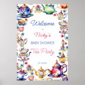 Alice in wonderland baby shower welkomstbord poster (Voorkant)