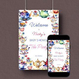 Alice in wonderland baby shower welkomstbord poster