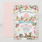 Alice in Wonderland baby verjaardagsuitnodiging go Kaart (Voorkant / Achterkant)