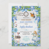 Alice in Wonderland babyBOY doucheuitnodiging Kaart (Voorkant)