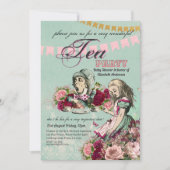 Alice In Wonderland BabyShower MadHatter Tea Party Kaart (Voorkant)