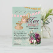 Alice In Wonderland BabyShower MadHatter Tea Party Kaart (Staand voorkant)