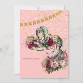 Alice In Wonderland BabyShower MadHatter Tea Party Kaart (Achterkant)