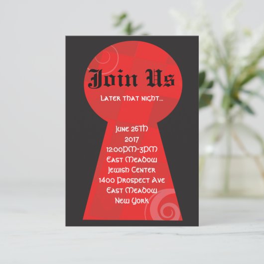 ALICE IN WONDERLAND Bat Mitzvah Feestkaart Kaart (Staand voorkant)