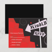 ALICE IN WONDERLAND Bat Mitzvah Reageer Kaart (Voorkant / Achterkant)