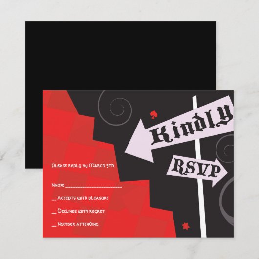 ALICE IN WONDERLAND Bat Mitzvah Reageer Kaart (Voorkant / Achterkant)