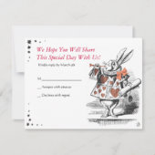 Alice in Wonderland Bat Mitzvah Reply Card RSVP Kaartje (Voorkant)