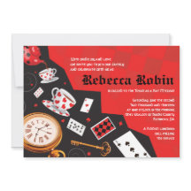 ALICE in WONDERLAND Bat Mitzvah Uitnodiging