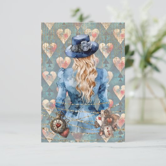 Alice in Wonderland Bedankkaart (Staand voorkant)