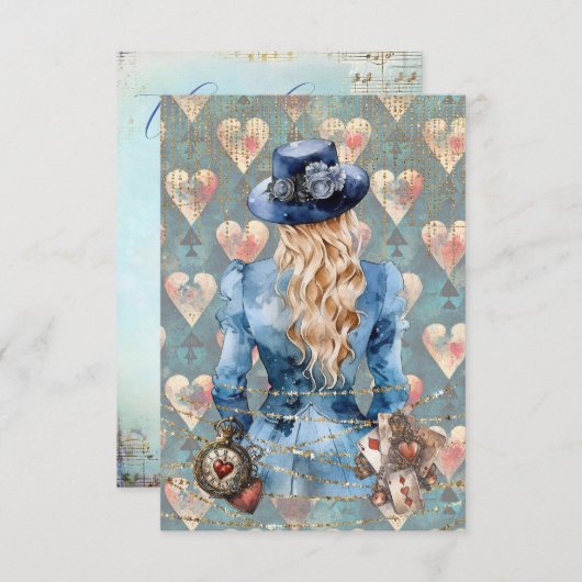 Alice in Wonderland Bedankkaart (Voorkant / Achterkant)