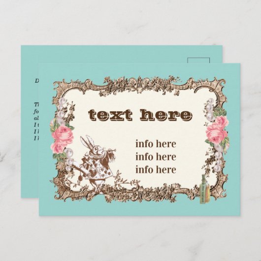 alice in wonderland bedankt briefkaart (Voorkant / Achterkant)