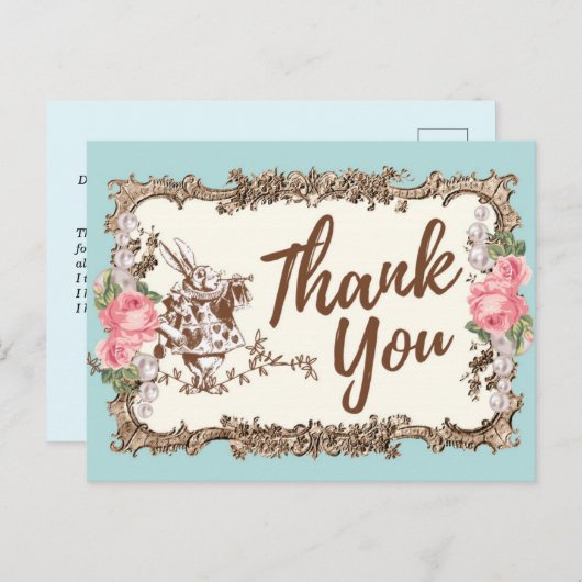 alice in wonderland bedankt briefkaart (Voorkant / Achterkant)