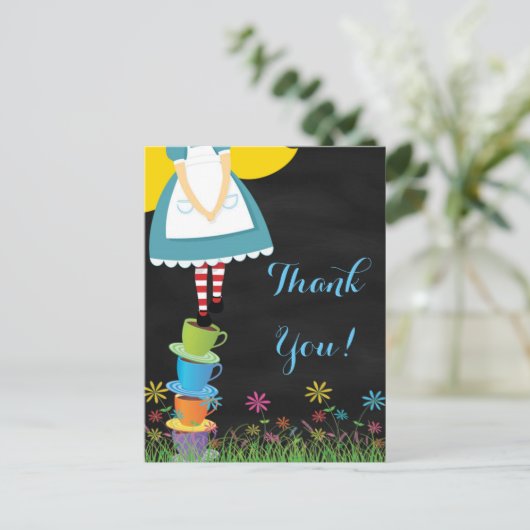 Alice in Wonderland Bedankt Post Kaarten (Staand voorkant)