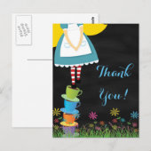 Alice in Wonderland Bedankt Post Kaarten (Voorkant / Achterkant)