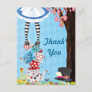 Alice in Wonderland Bedankt Post Kaarten