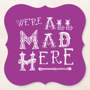 Alice in Wonderland Beer Mat/Onderzetters Mad Hatt Kartonnen Onderzetters