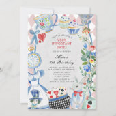 Alice in Wonderland, belangrijk verjaardagsfeestje Kaart (Voorkant)