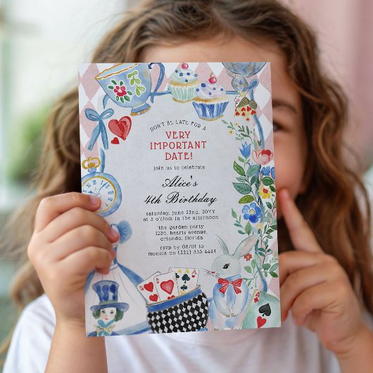 Alice in Wonderland, belangrijk verjaardagsfeestje Kaart