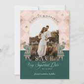 Alice in Wonderland Belangrijke foto van datum Save The Date (Voorkant)