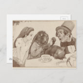 Alice in Wonderland, bij de Tea Table Briefkaart (Voorkant / Achterkant)