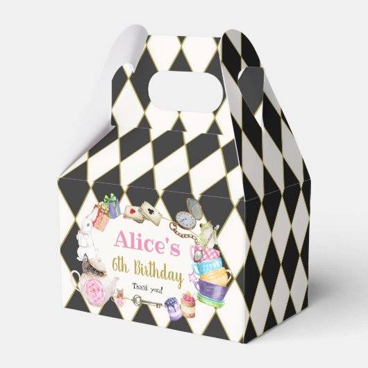 Alice in Wonderland Birthday Bedankdoosjes (Achterkant)