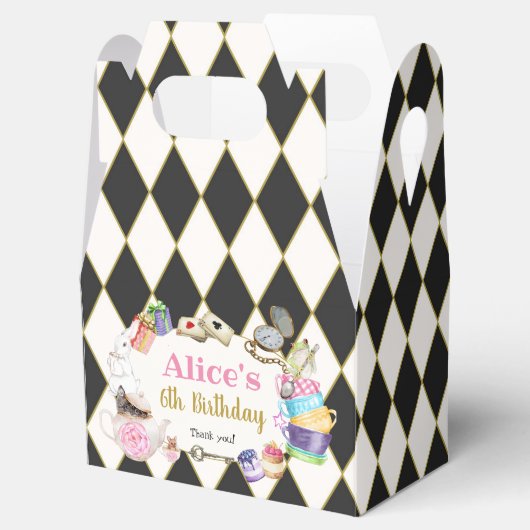 Alice in Wonderland Birthday Bedankdoosjes (Geopend)