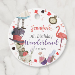 Alice in Wonderland Birthday Bedankjes Labels