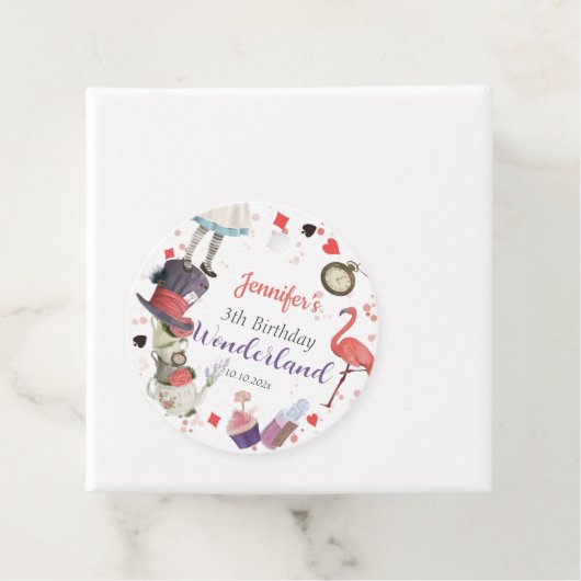 Alice in Wonderland Birthday Bedankjes Labels (In situ)
